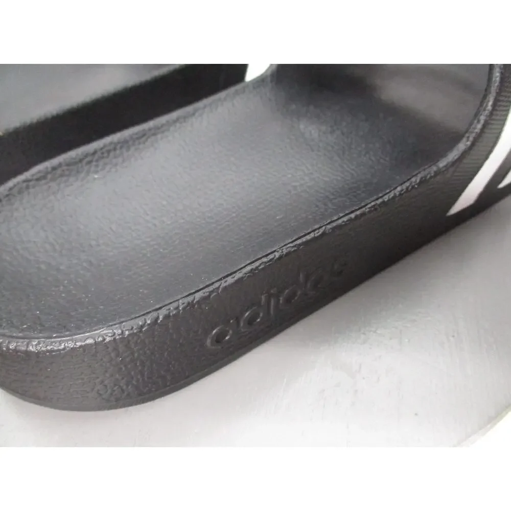 Adidas Adilette Aqua Slides Sandals Black White Mens Sz 11 Womens Sz 12